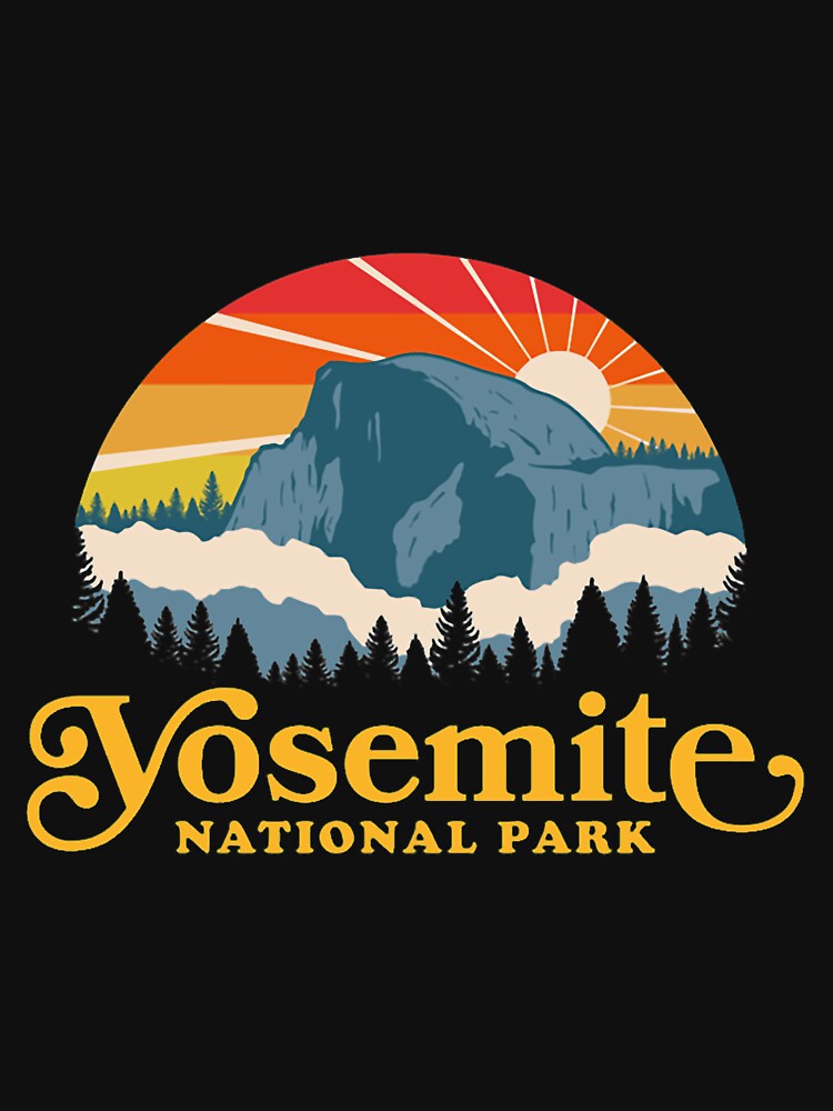 Yosemite National Park Retro Nature Hiking Tshirt by JamesCarlson9