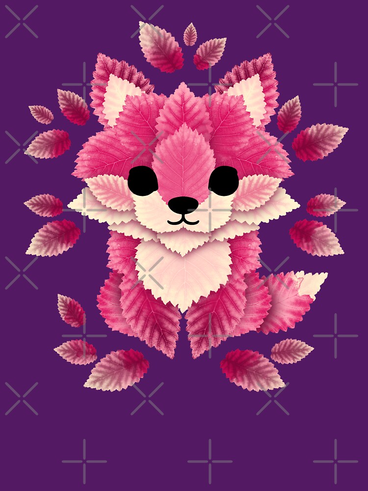 Pink fox of leaves by NemiMakeit