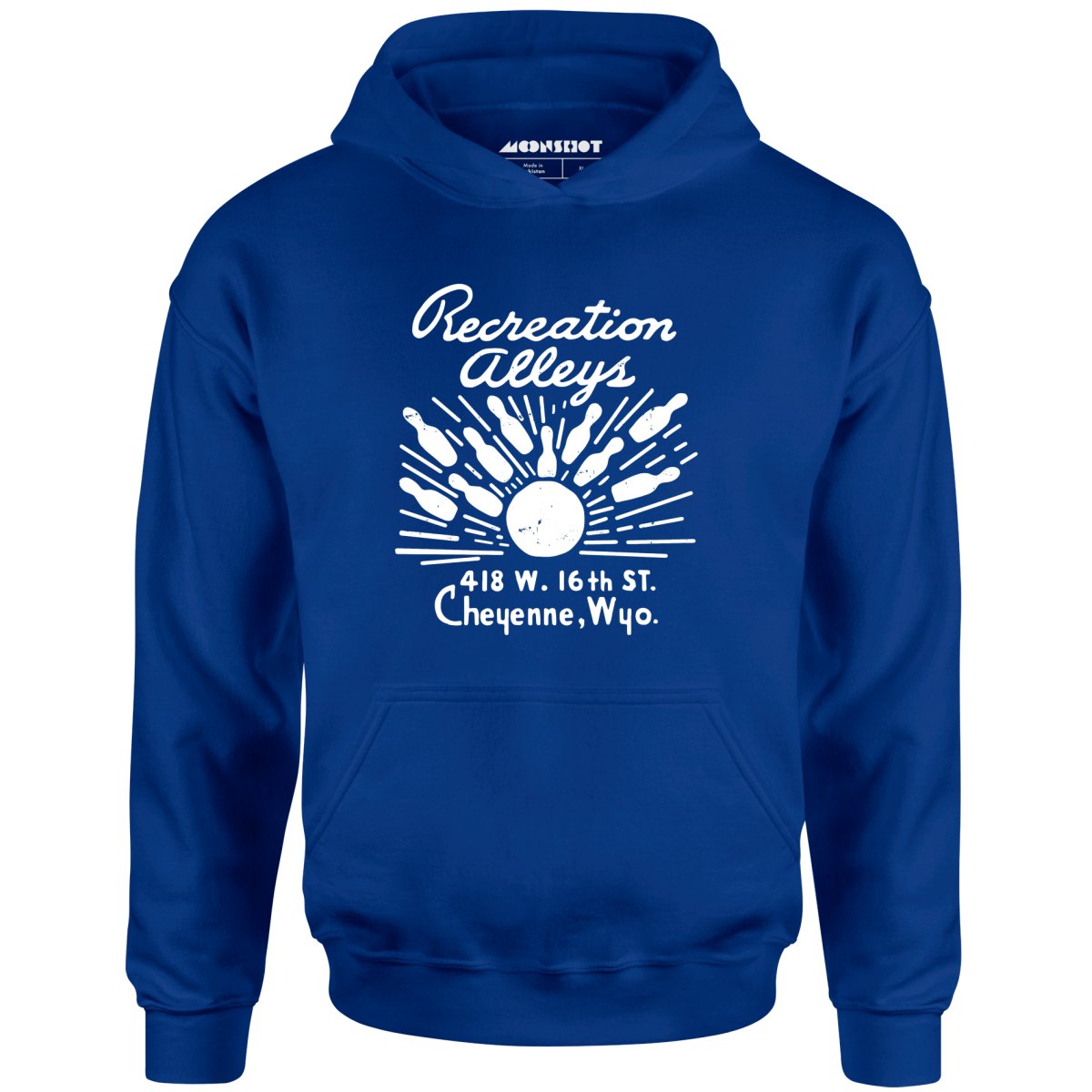 Recreation Alleys - Cheyenne, WY - Vintage Bowling Alley - Unisex Hoodie