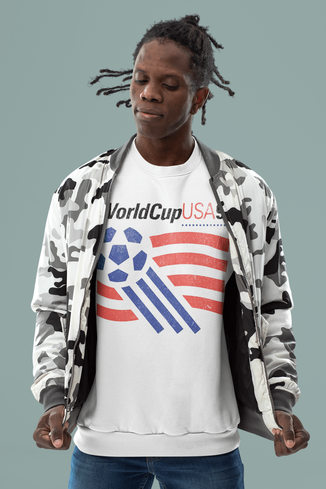 Retro World Cup USA 94 Soccer Sweatshirt.
