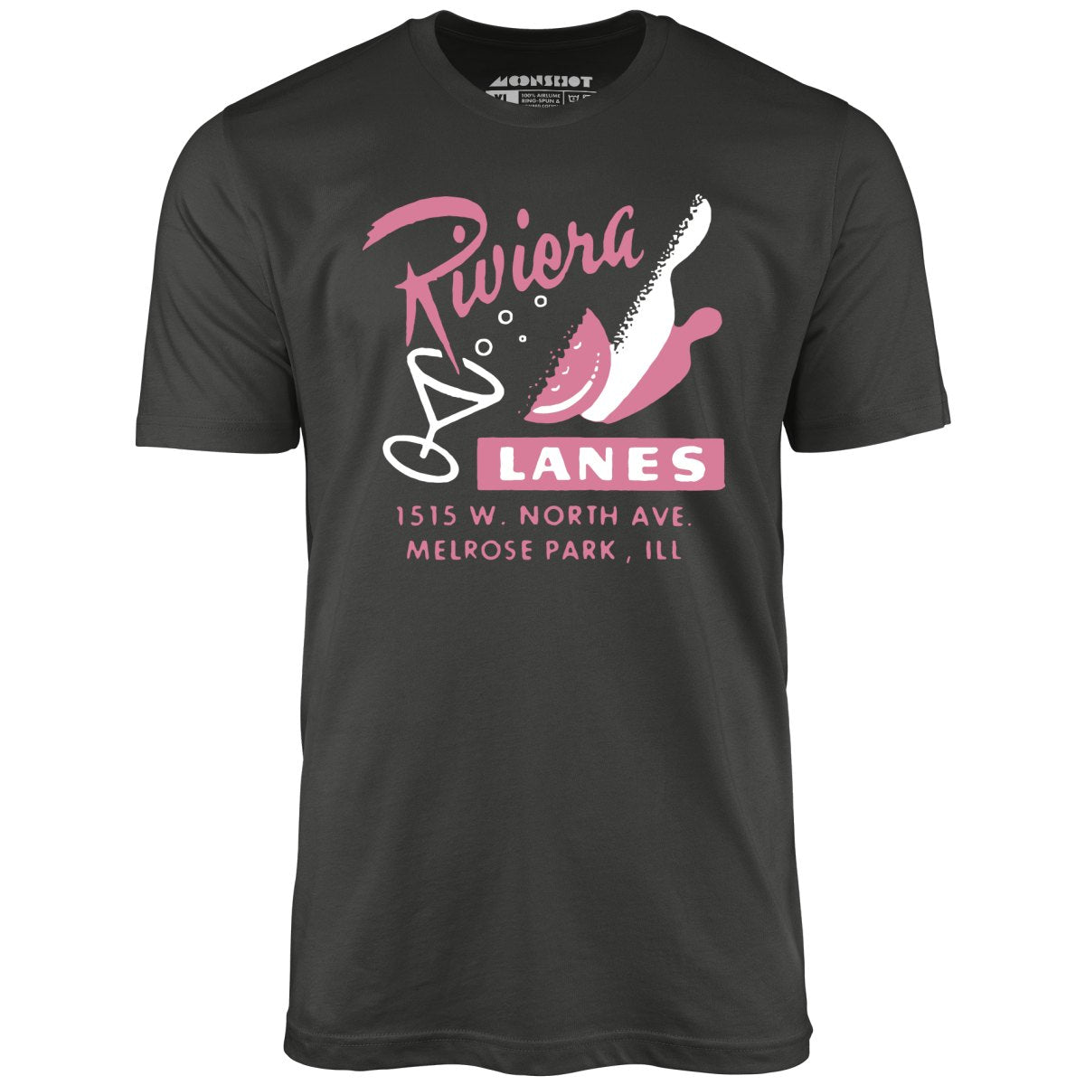 Riviera Lanes - Melrose Park, IL - Vintage Bowling Alley - Unisex T-Shirt