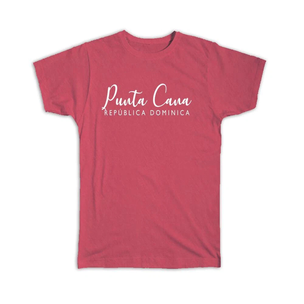 Gift T-Shirt : Punta Cana Cursive Typography Republica Dominica Tropical Beach