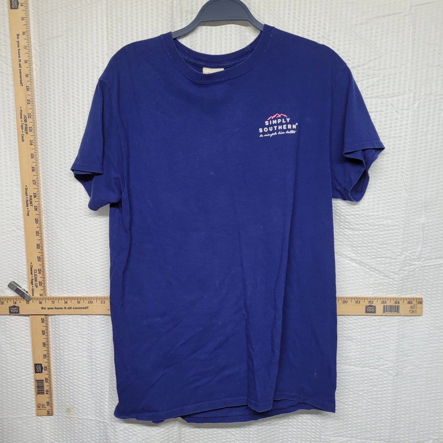 Simply Southern Blue Mountain Graphic T-Shirt Mens Medium Be Simple Live Better