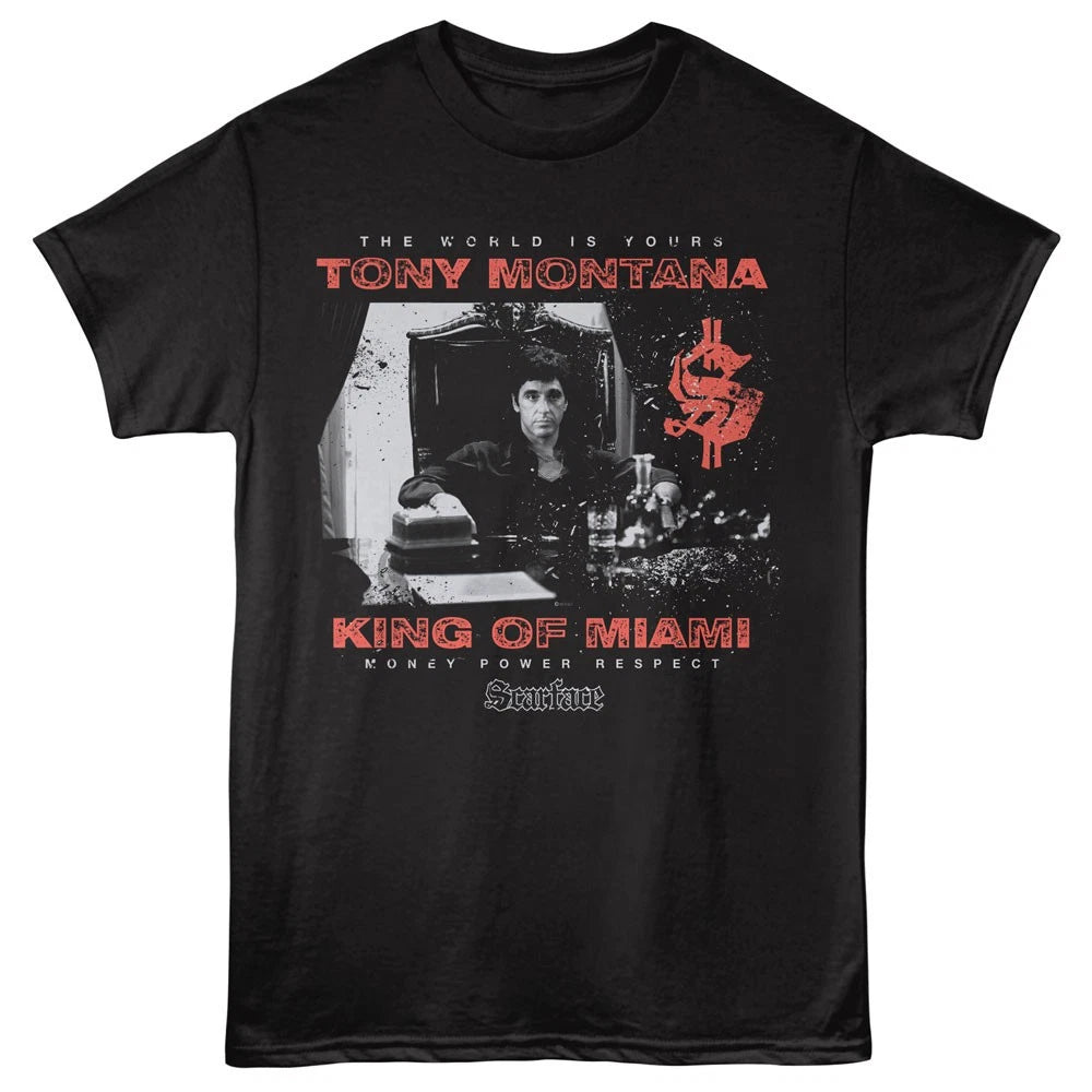 Scarface Movie Tony Montana King Of Miami Men's T Shirt Cuban Drug Mafia