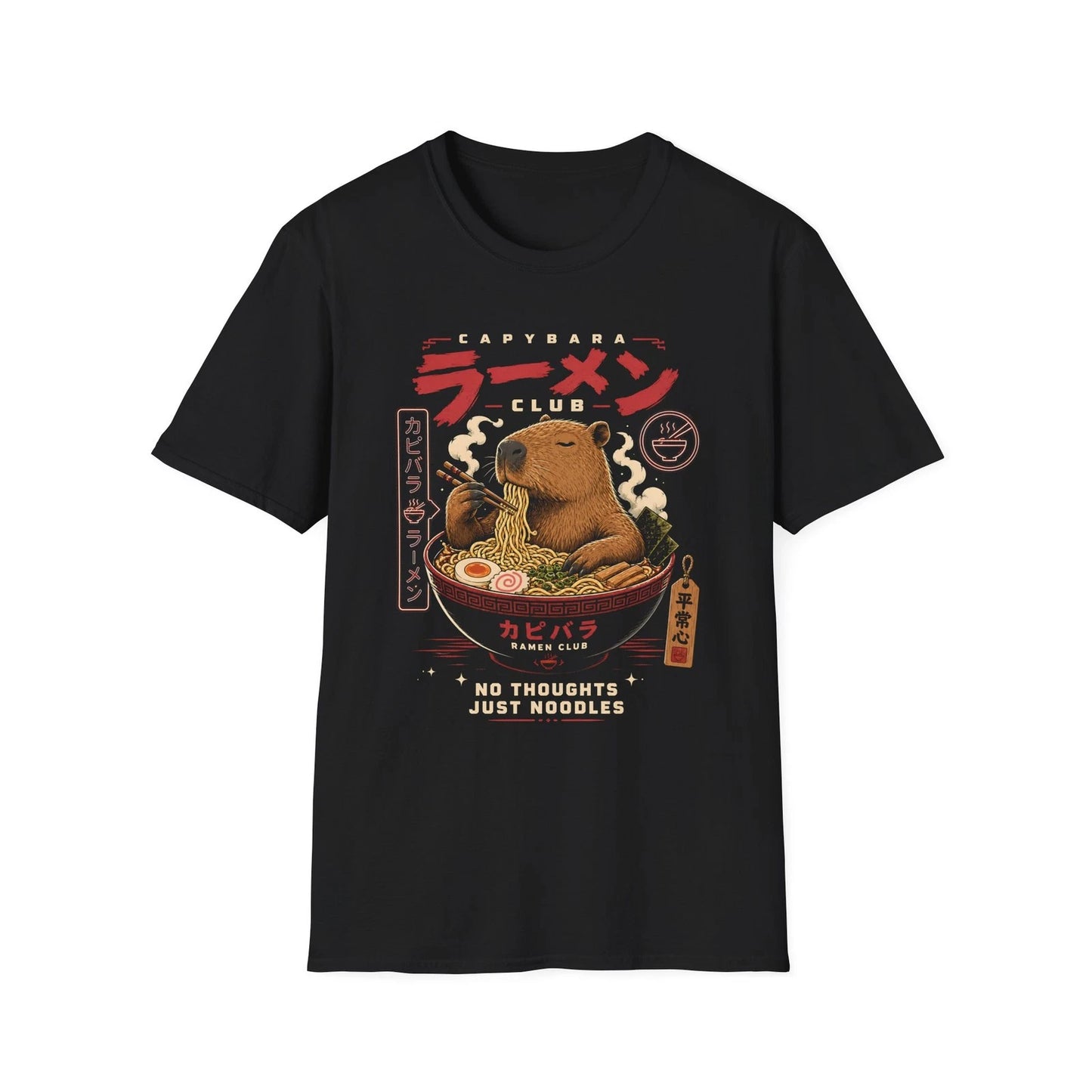 Capybara Ramen Club Unisex T-Shirt | Cute Noodle Bowl Graphic