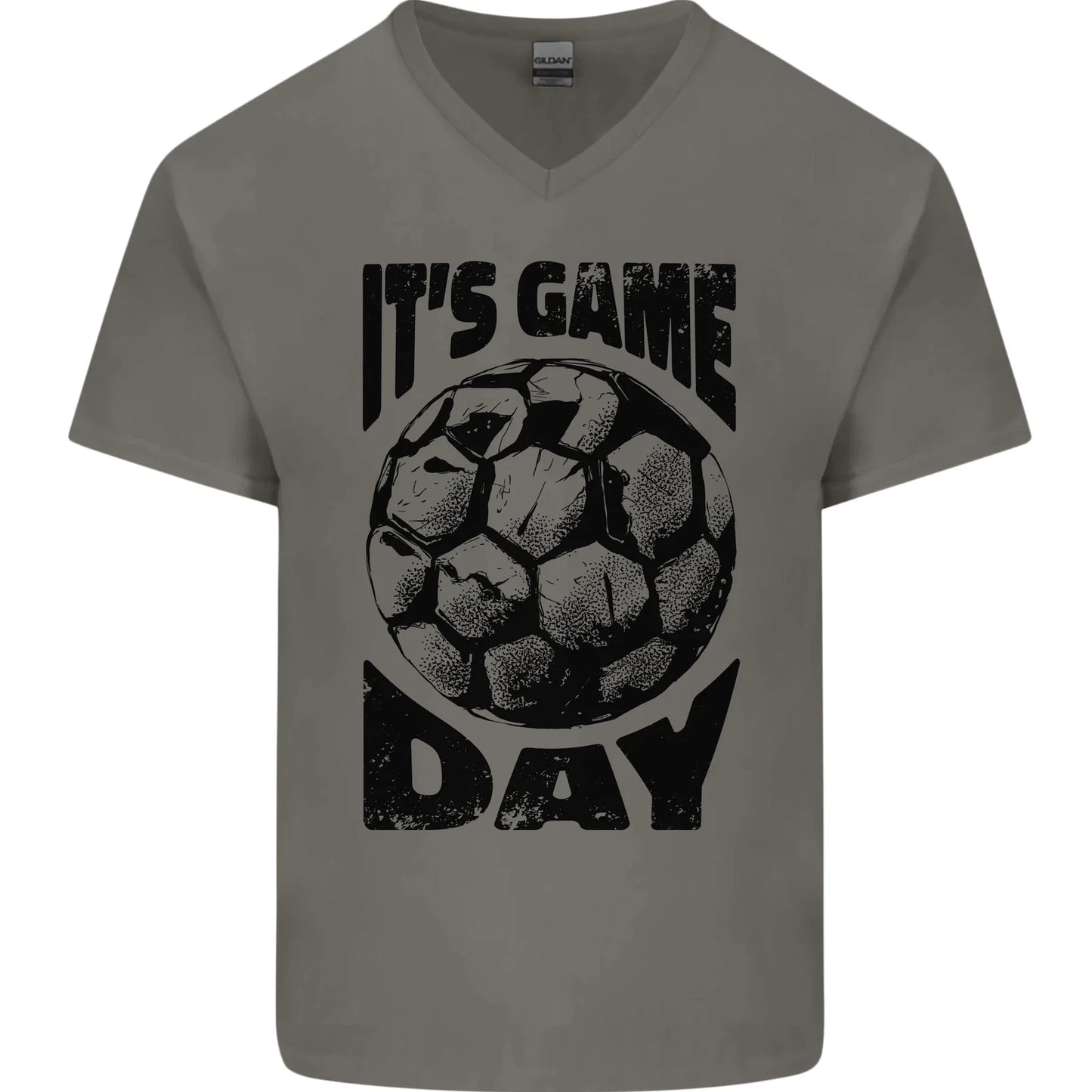 Football Its Game Day Soccer Mens V-Neck Cotton T-Shirt