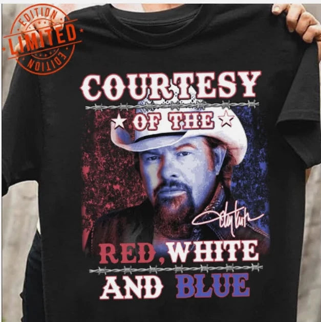 Toby Keith Signature Shirt Courtesy Of Red White And Blue S-5Xl