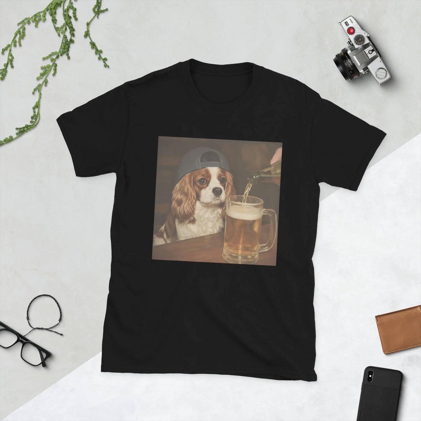 Cavalier King Charles Drinking Beer Funny Dog Meme T-Shirt