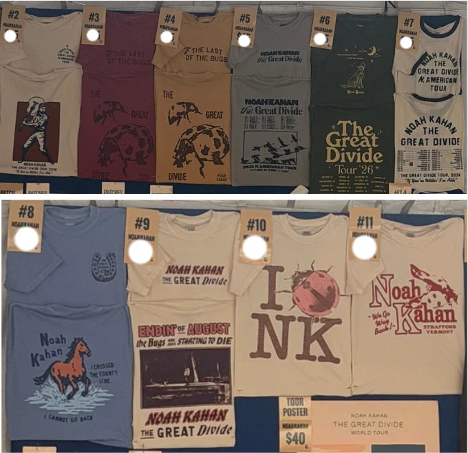 Noah Kahan Great Divide Tour Shirt 2026 North American Concert Reprint