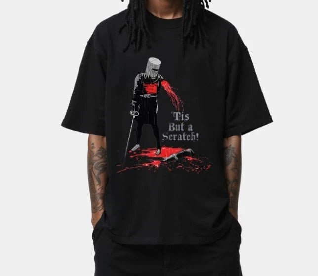 Tis But a Scratch T-Shirt – Funny Medieval Knight Graphic Tee for Humor Fans