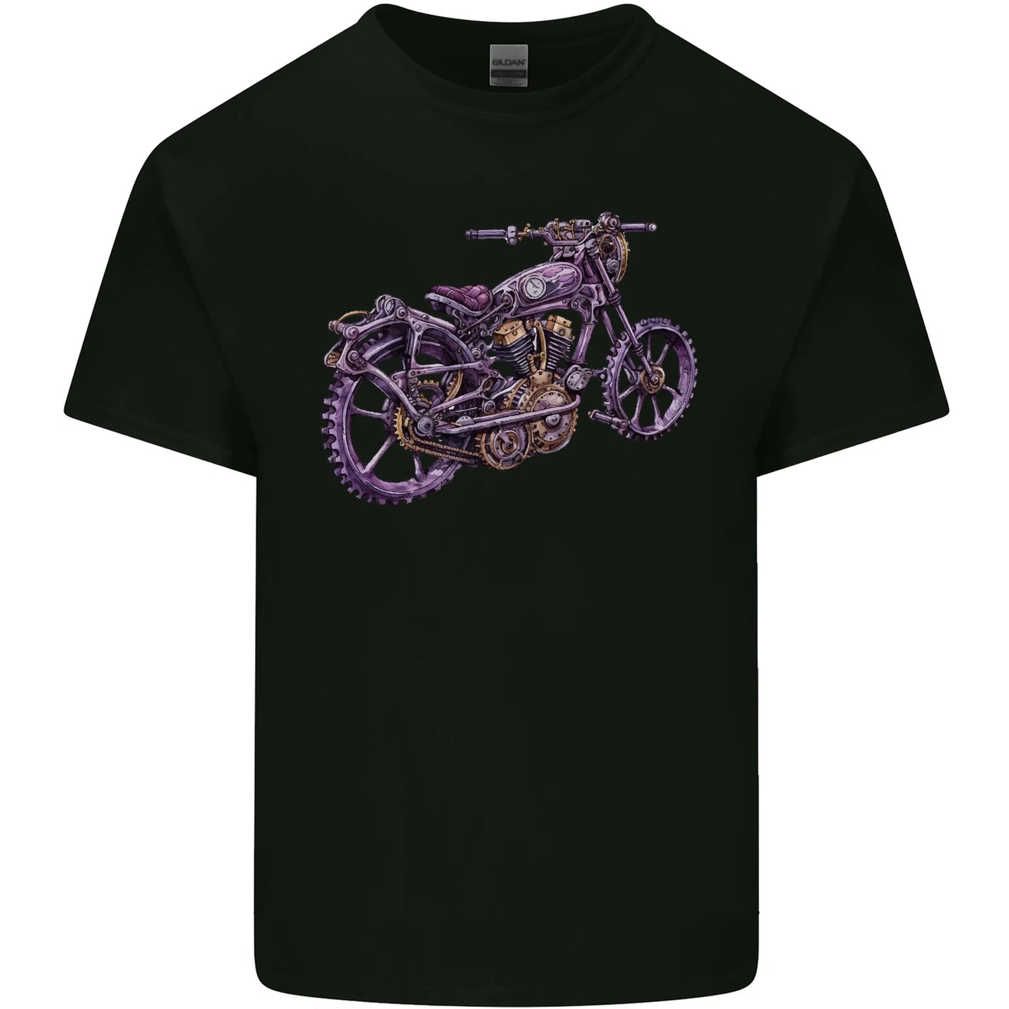 Steampunk Motorbike Motorcycle Biker Mens Cotton T-Shirt Tee Top