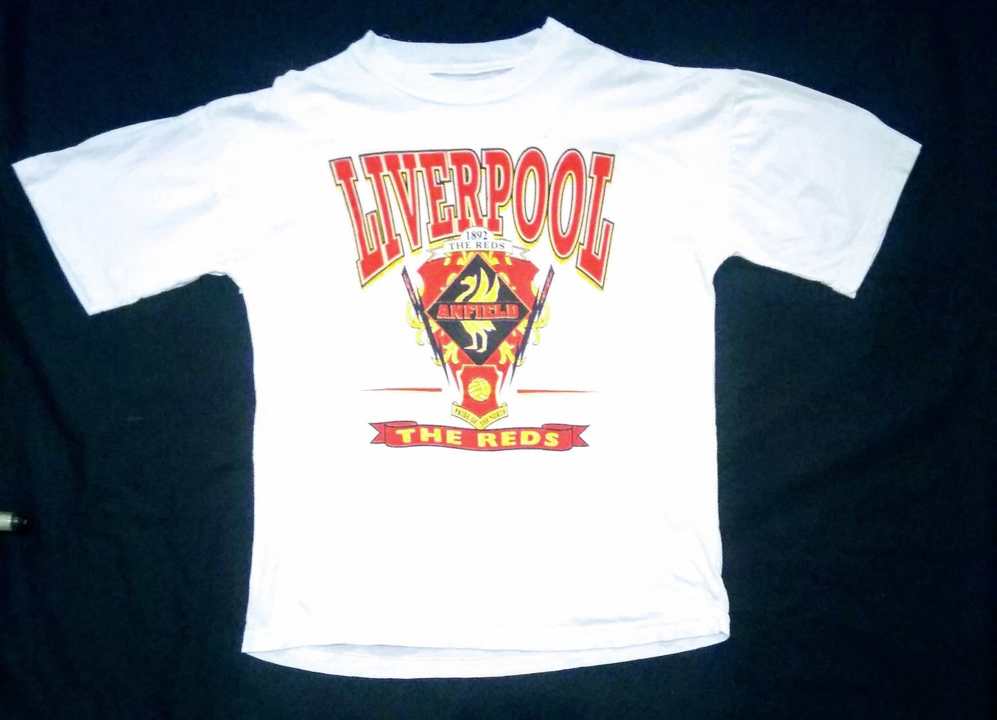 Vintage Liverpool FC T Shirt 90s Anfield The Reds White Rare Retro Football Tee