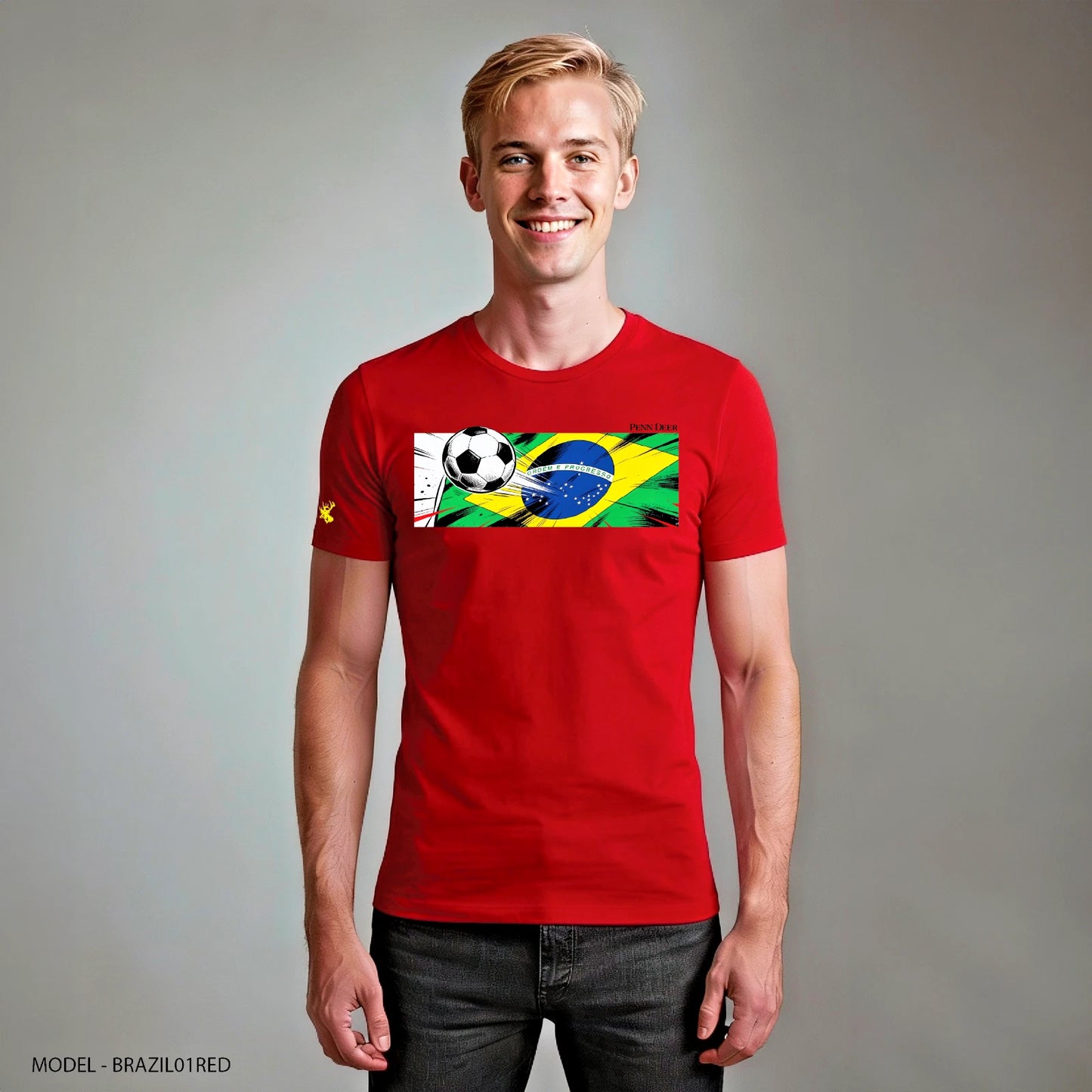 Soccer Colletion Penn Deer Tshirt with Brazil Flag 2026
