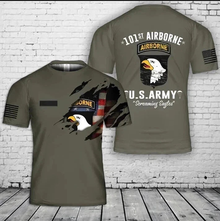 Custom Name US Army 101st Airborne Division AOP 3D T-Shirt