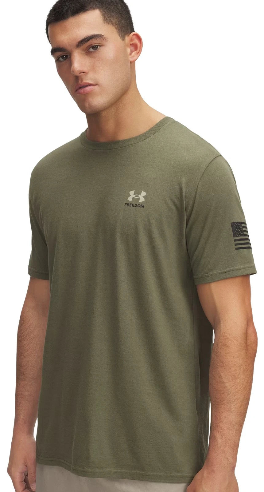 Under Armour Freedom Flag T-Shirt - Marine OD Green / Desert Sand - New
