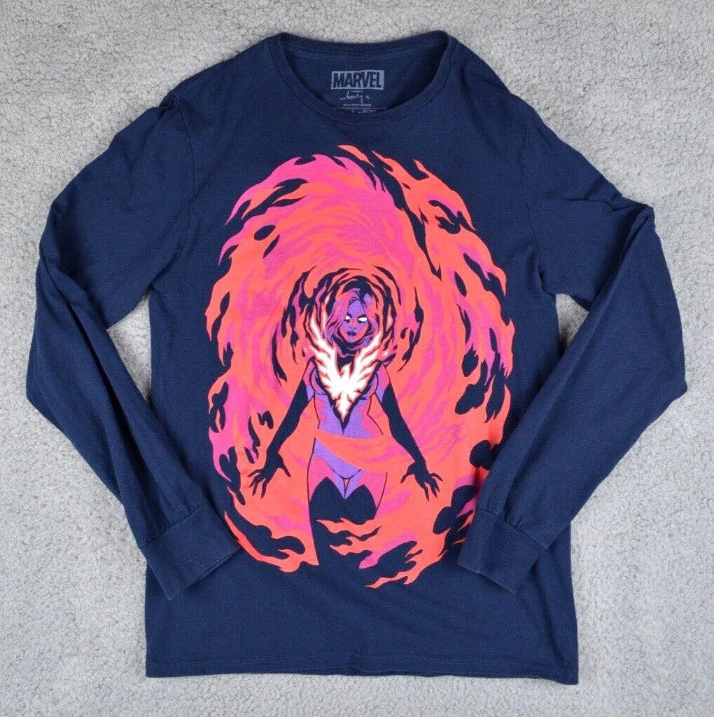 Marvel Dark Phoenix Long Sleeve Navy Tee by Loot Crate New
