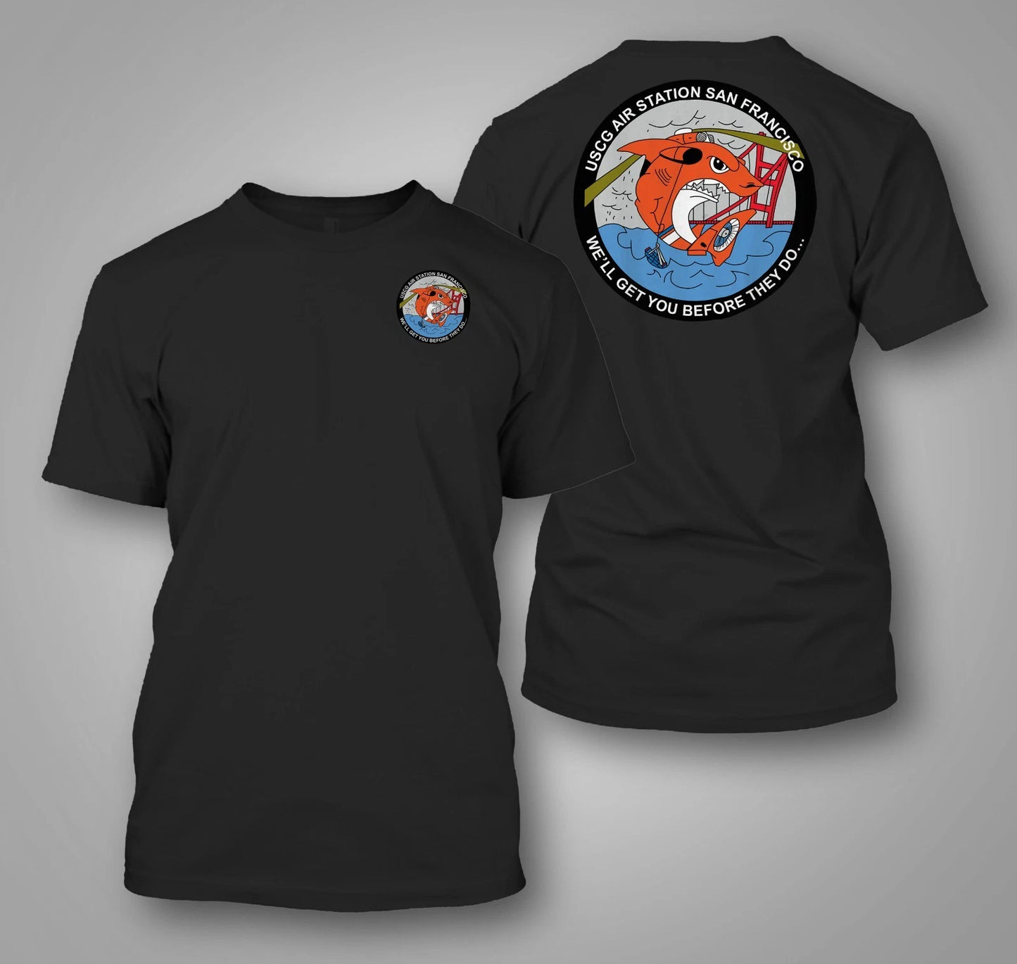 CGAS San Francisco Coast Guard Air Station - Custom front and back tee