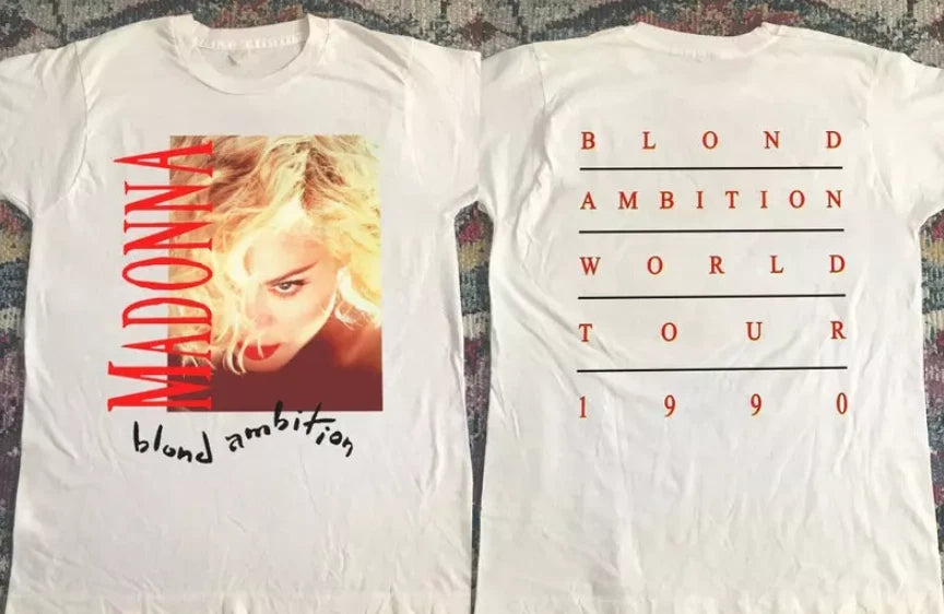Vintage 1990 Madonna Blond Ambition World T-Shirt