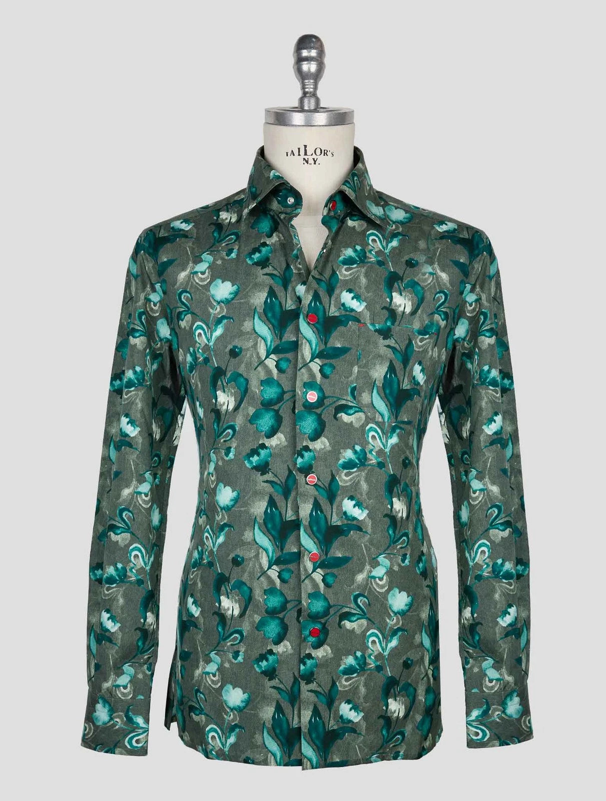 NEW KITON MULTICOLOR COTTON SHIRT US 17 - EU 43 SKE11