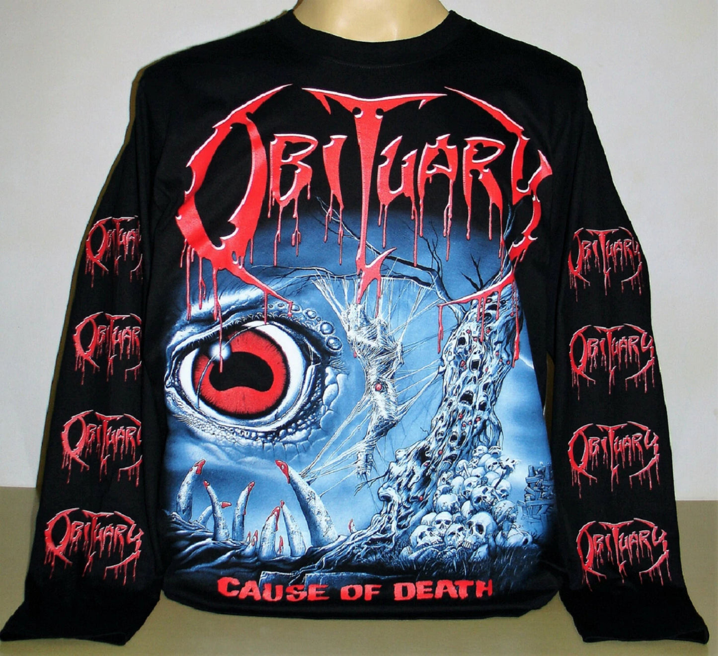 Obituary Cause Of Death Long Sleeve T-Shirt Size S M L XL 2XL 3XL Metal Band New