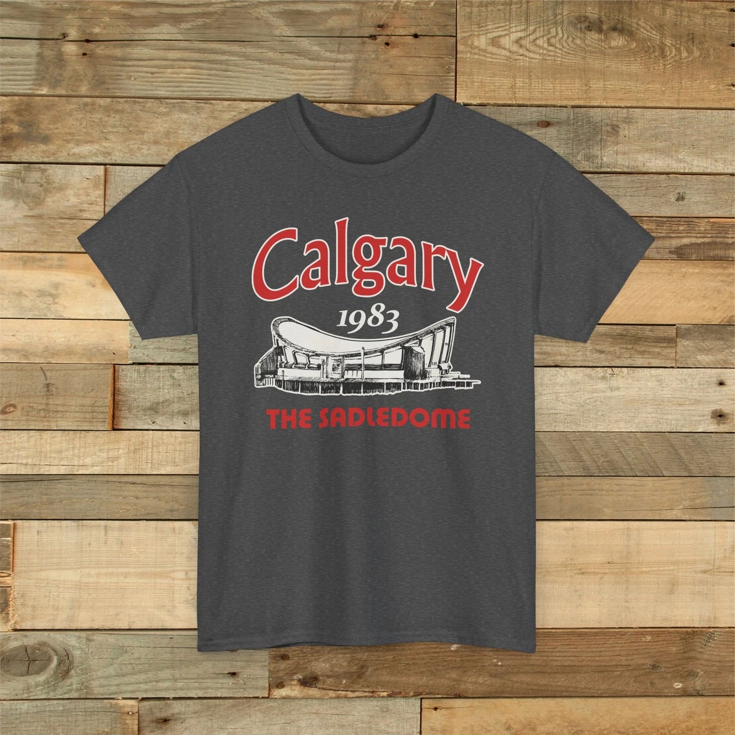 Olympic Saddledome 1983 Vintage Hockey Arena T-Shirt - Calgary Flames