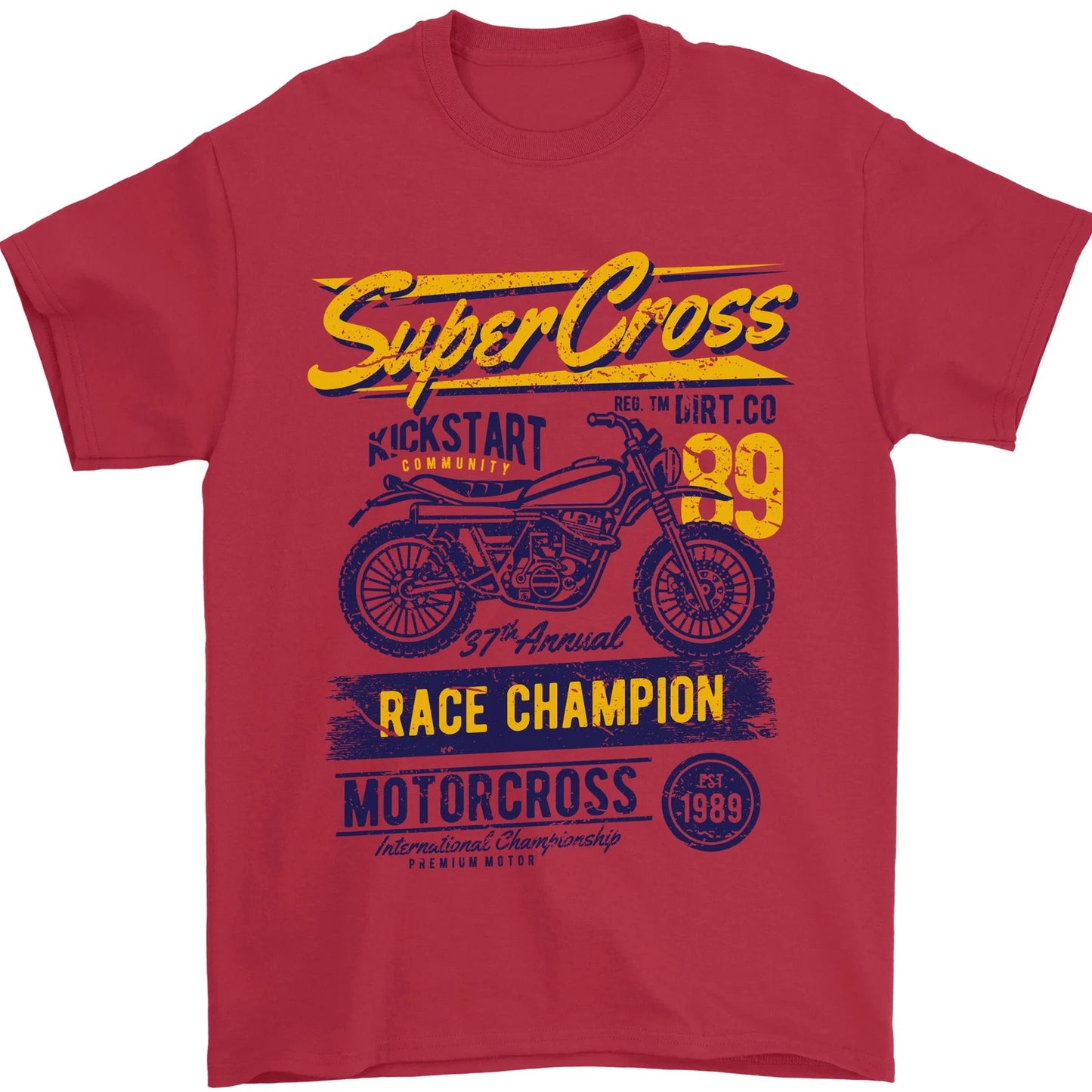 Supercross MotoX Dirt Bike Motocross Mens T-Shirt 100% Cotton