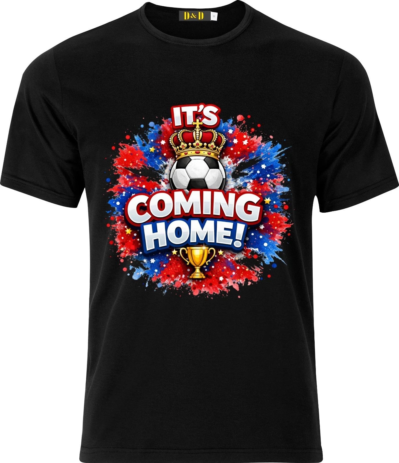 Its Coming Home England Football Soccer Fan round Neck Short Sleeve T shirt