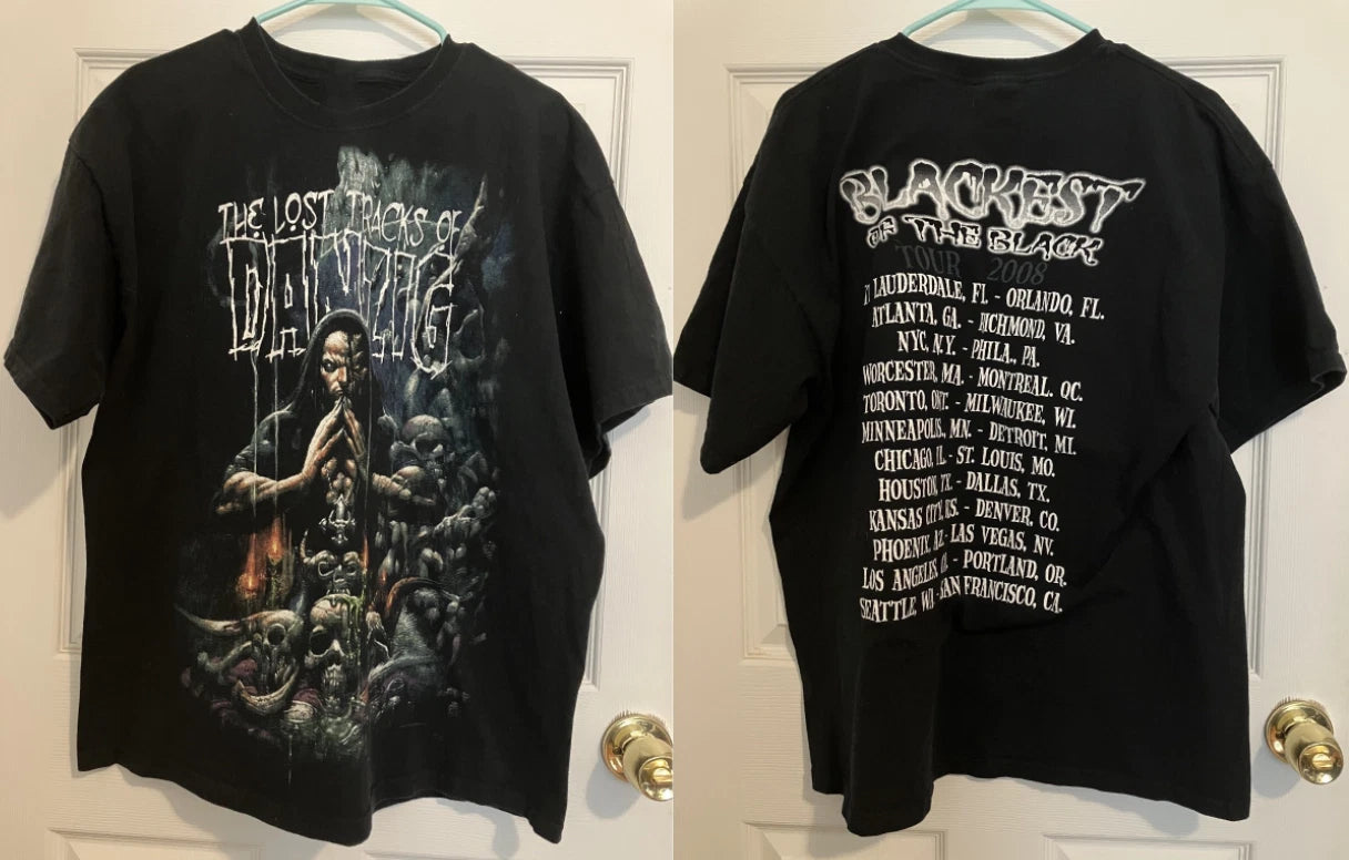 Vintage Danzig Lost Tracks 2008 Blackest of the Black Tour Shirt Men's S-5XL