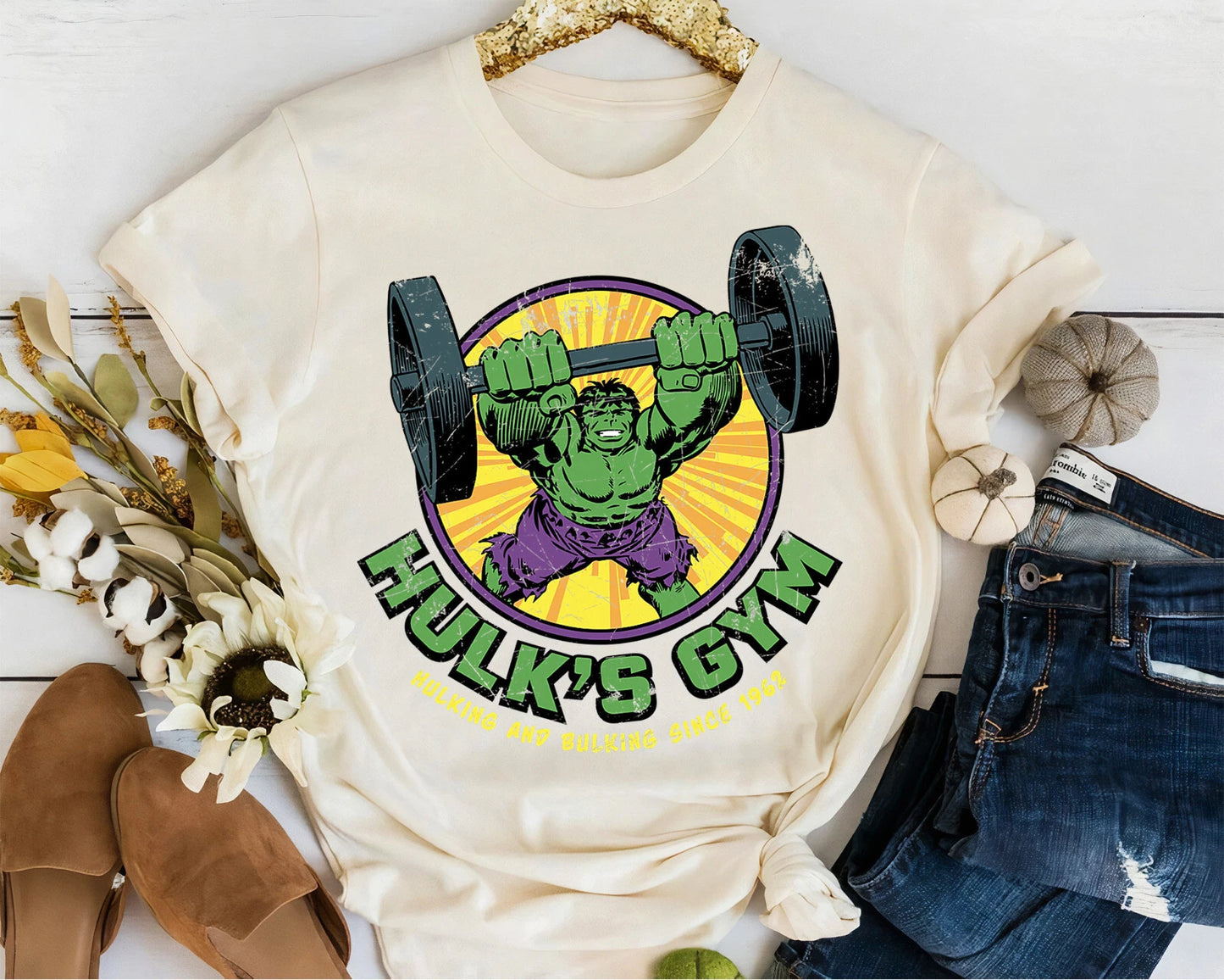 Marvel Hulk's Gym Shirt, Hulk Retro Portrait Shirt Unisex Adult Kid Shirt 503139
