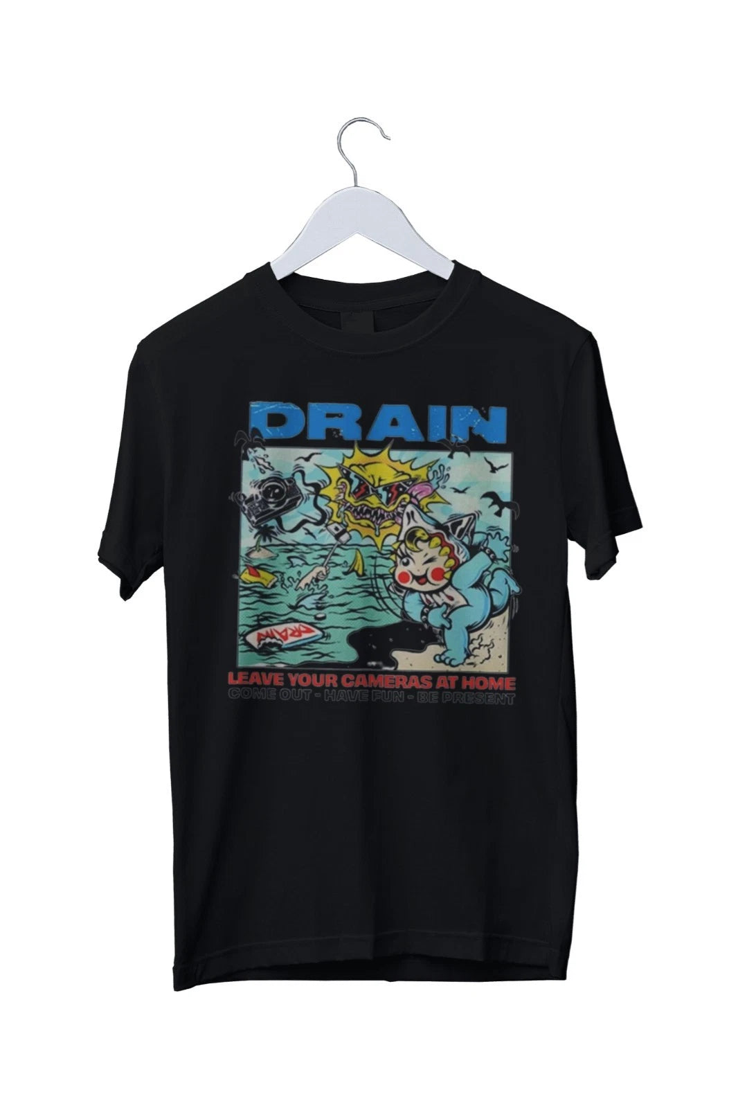 DRAIN Band On Tour In CALIFORNIA Graphic Print T-Shirt Mens S M L XL 2 3 4 XL