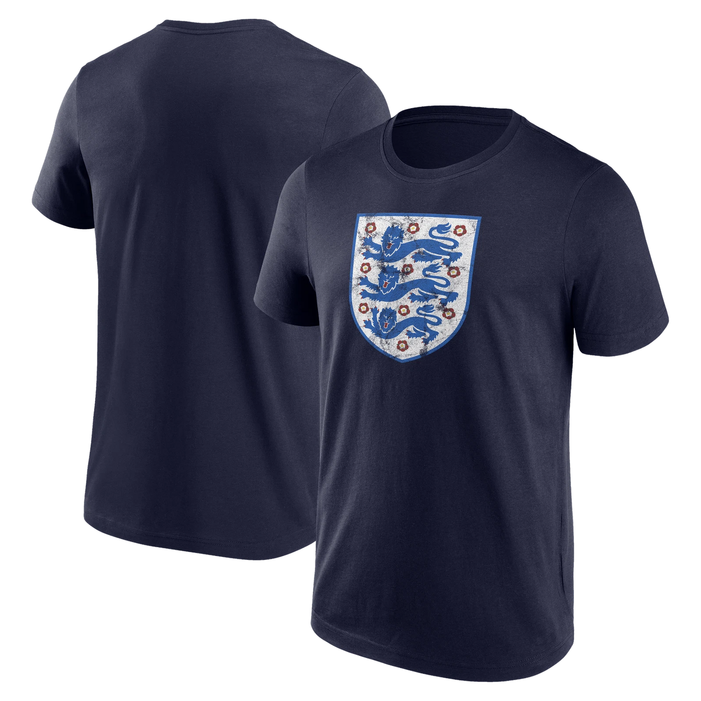 Men's Navy England National Team Distressed Retro Logo T-Shirt