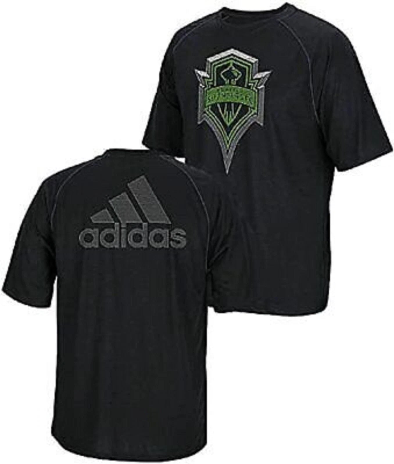 adidas Men's Seattle Sounders Light Up Climalite T-Shirt Black LARGE