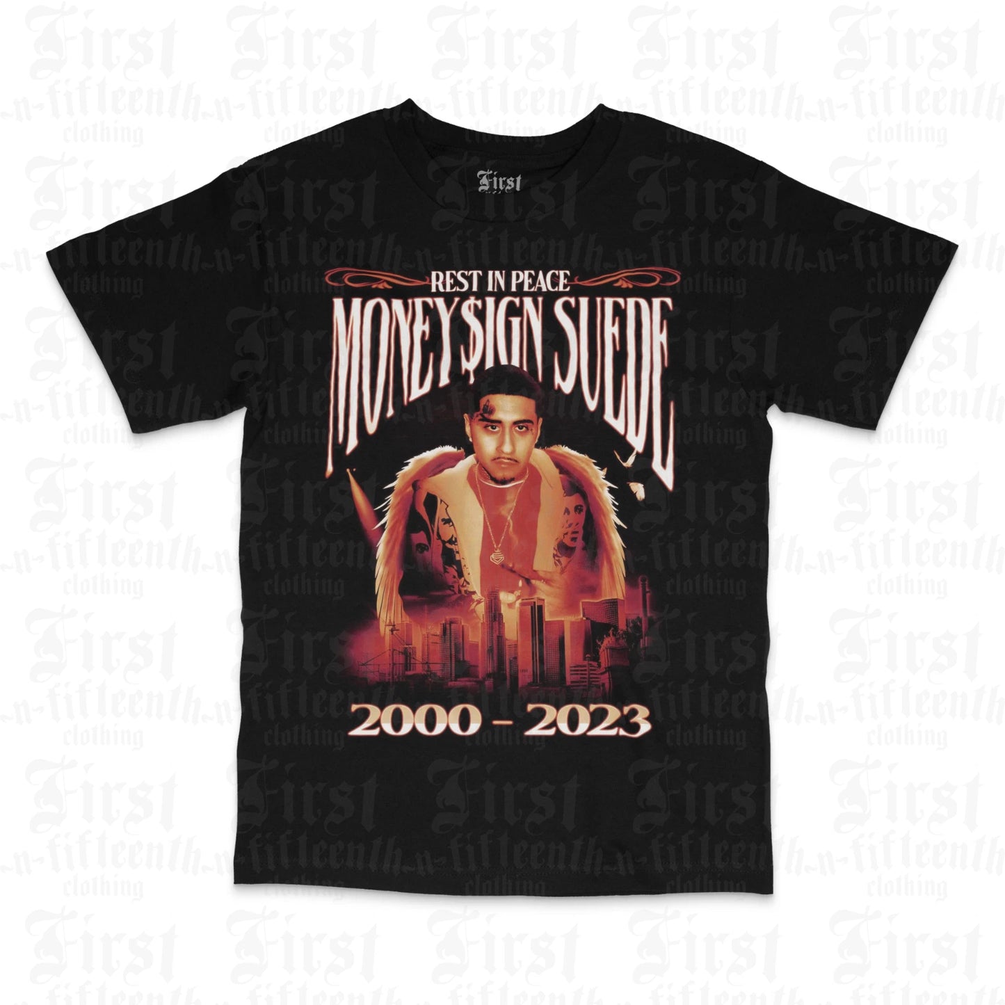 🔥Money $ign Suede Sign Rest In Peace T-Shirt - Sizes S-3XL 🚚FREE SHIPPING