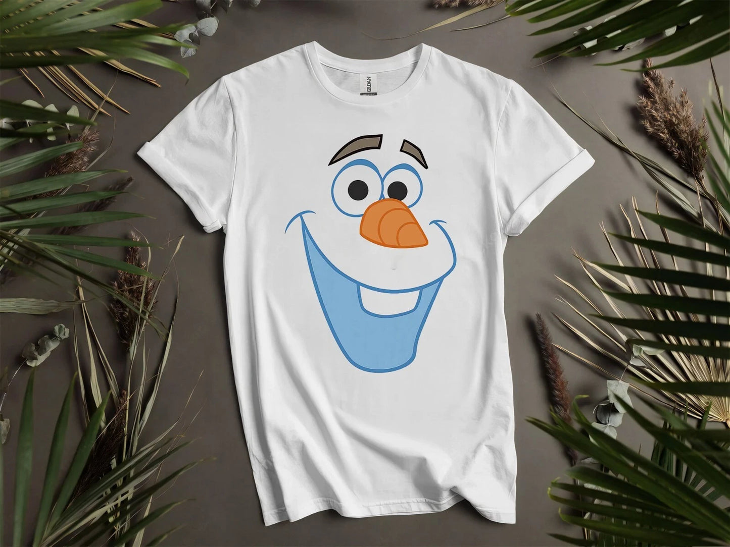 Cute Disney Frozen Olaf Big Face Cartoon T Hoodie Tshirt Men Women Unisex AD219