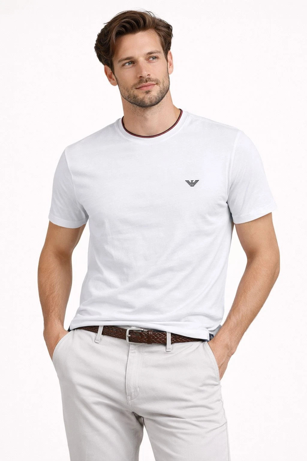 Men's Armani Jeans Short Sleeve Crew Neck Cotton T-shirt Sale