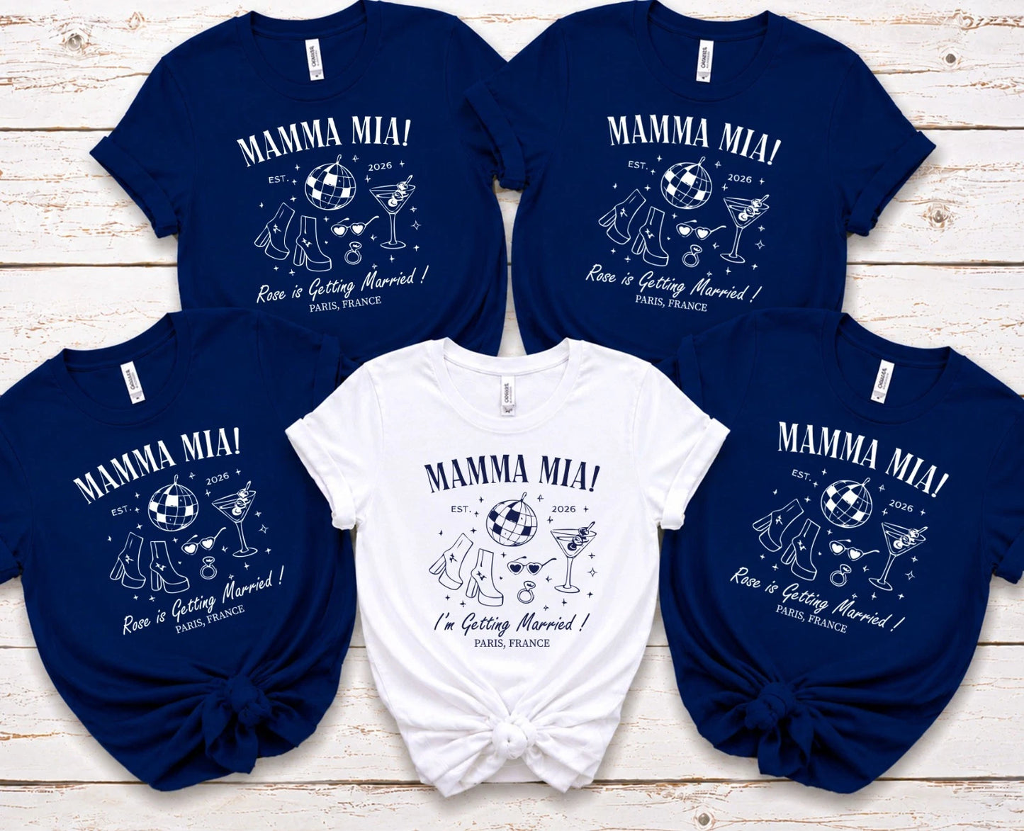 Custom Personalised Hen Party T shirts Team Bride Bride Tribe Disco Mamma Mia