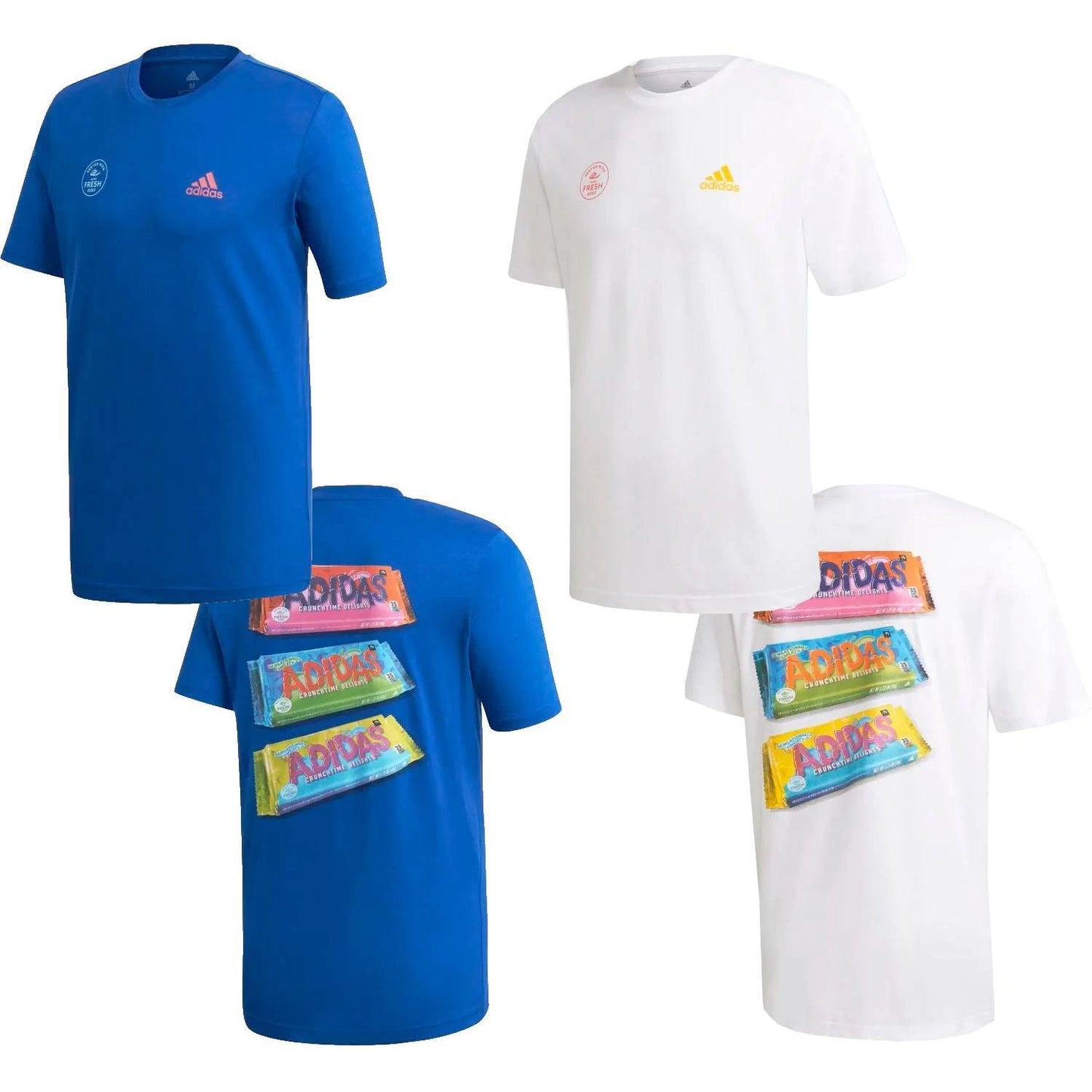 ADIDAS Men's White & Blue Athletics Graphic Tee RRP £35