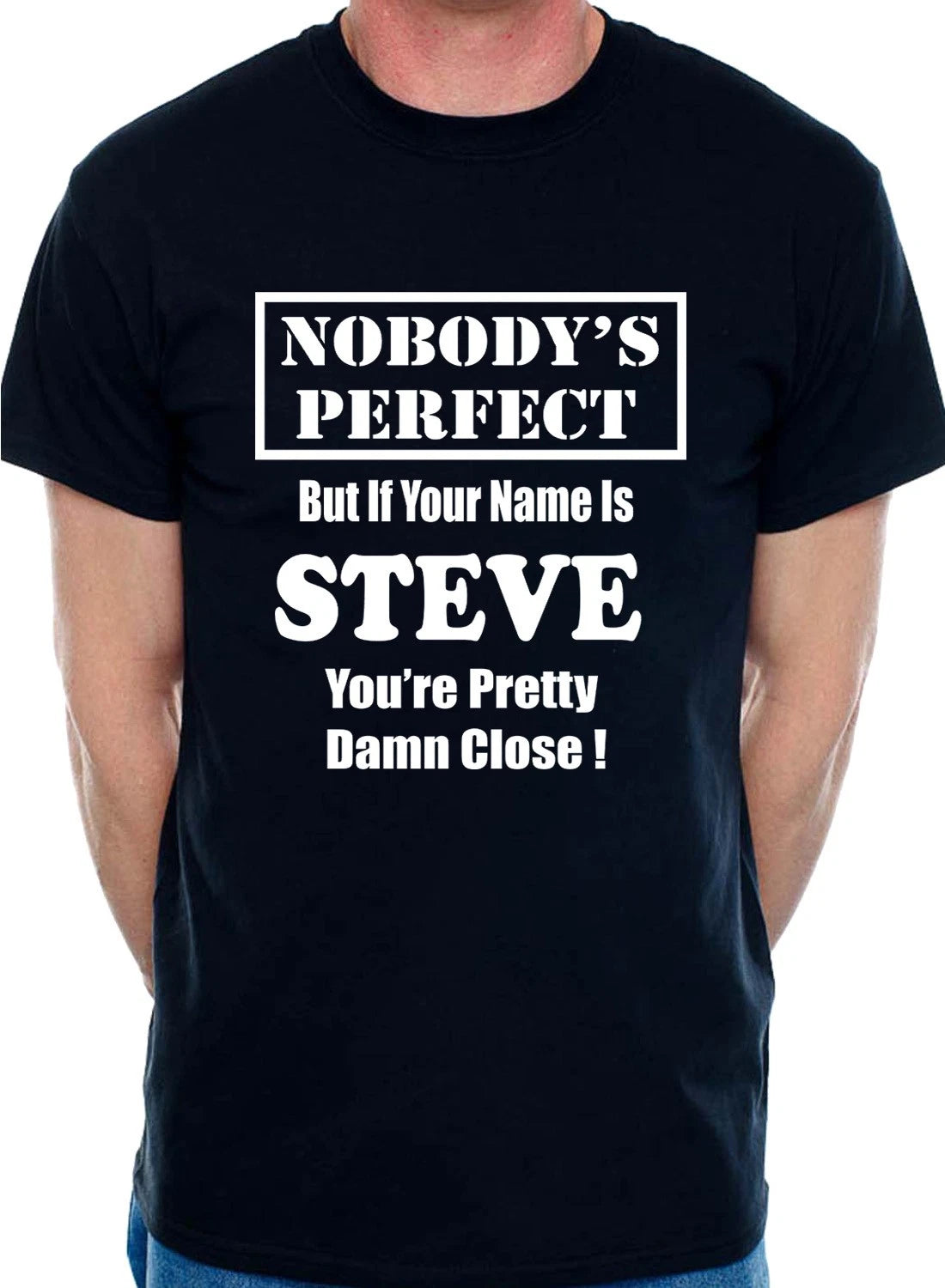 Mens Custom T Shirt First Name Steve Fathers Day Gift Present Funny