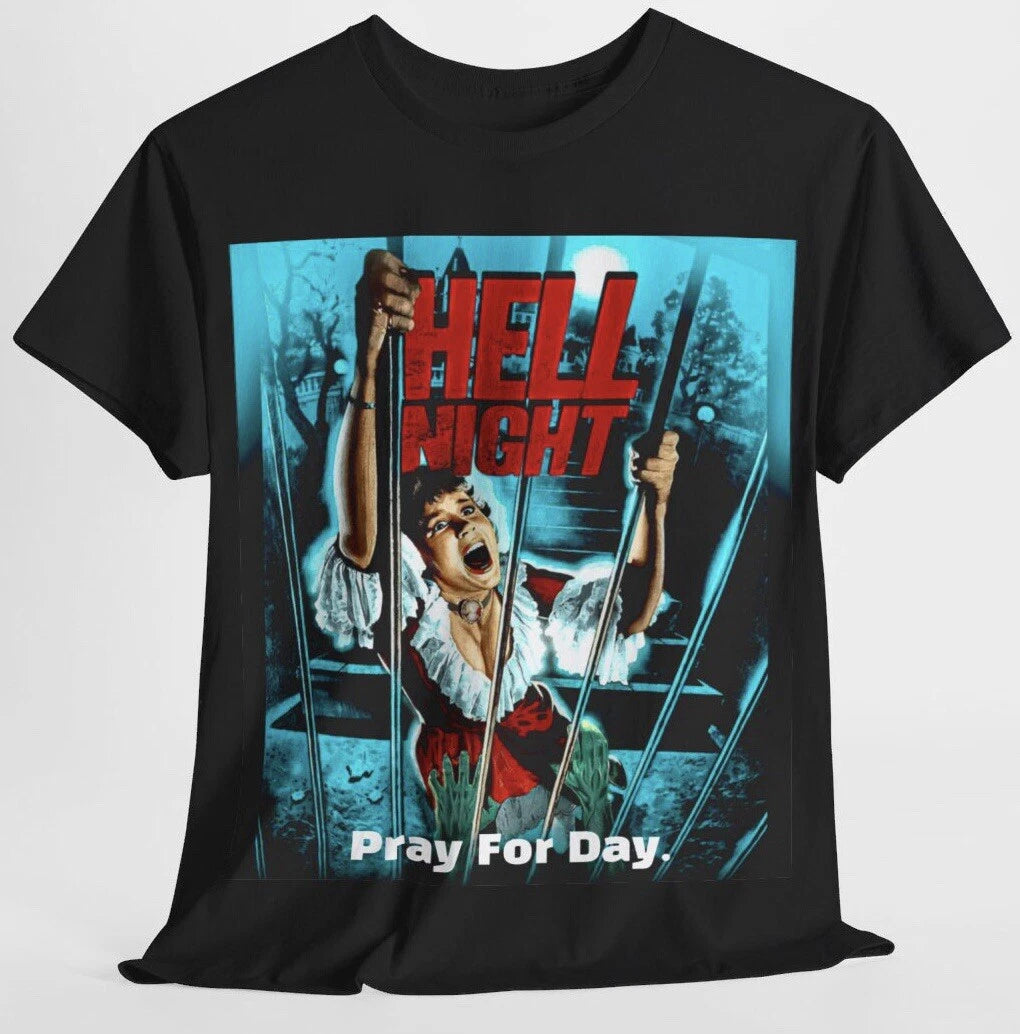 Hell Night T Shirt - Linda Blair - 80's Horror Classic Halloween Retro Tee - New