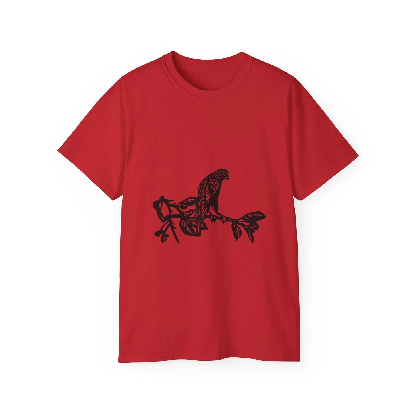 Bird Hawk Branch Eagle Falcon Silhouette | Custom Graphic T-Shirt