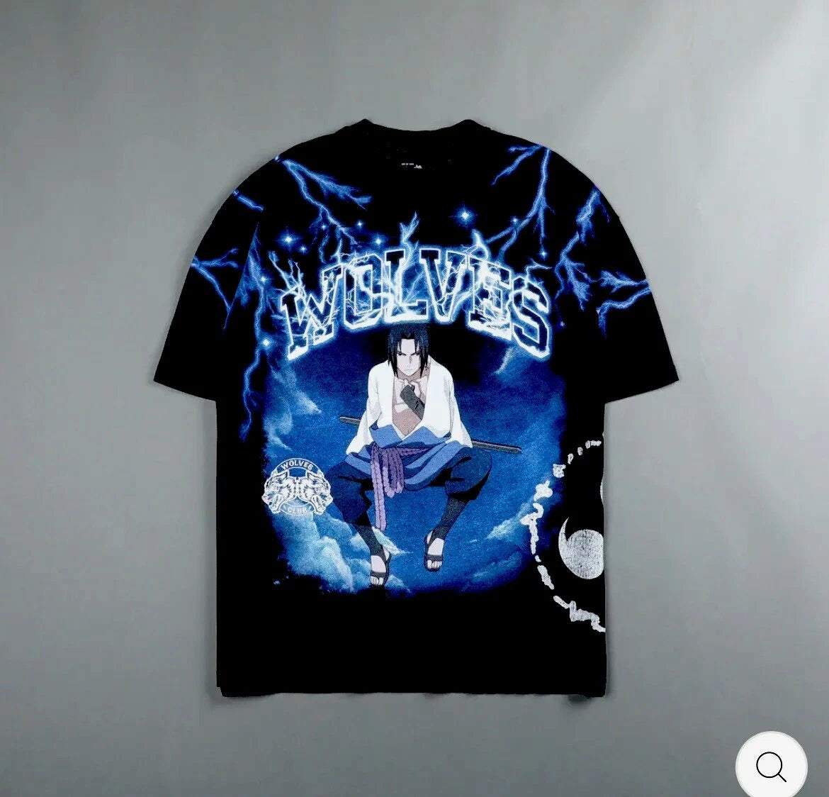 DARC SPORT x NARUTO X SASUKE OVERSIZED TEE SHIRT IN BLACK SIZE - LARGE