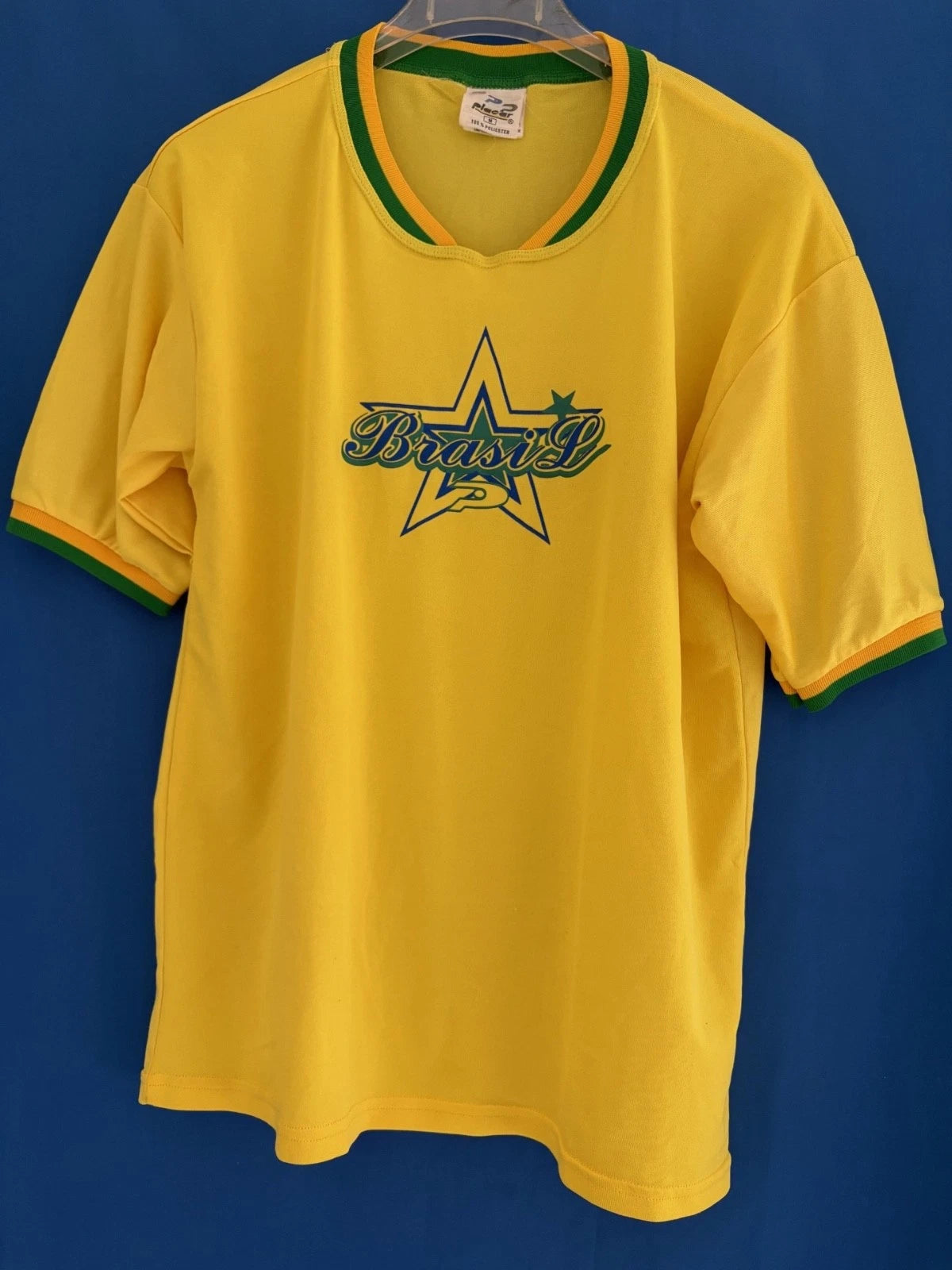 T-SHIRT 21" WIDTH X 28" LENGTH MEDIUM SIZE BRAZILIAN POLYESTER CAMISETA BRASIL