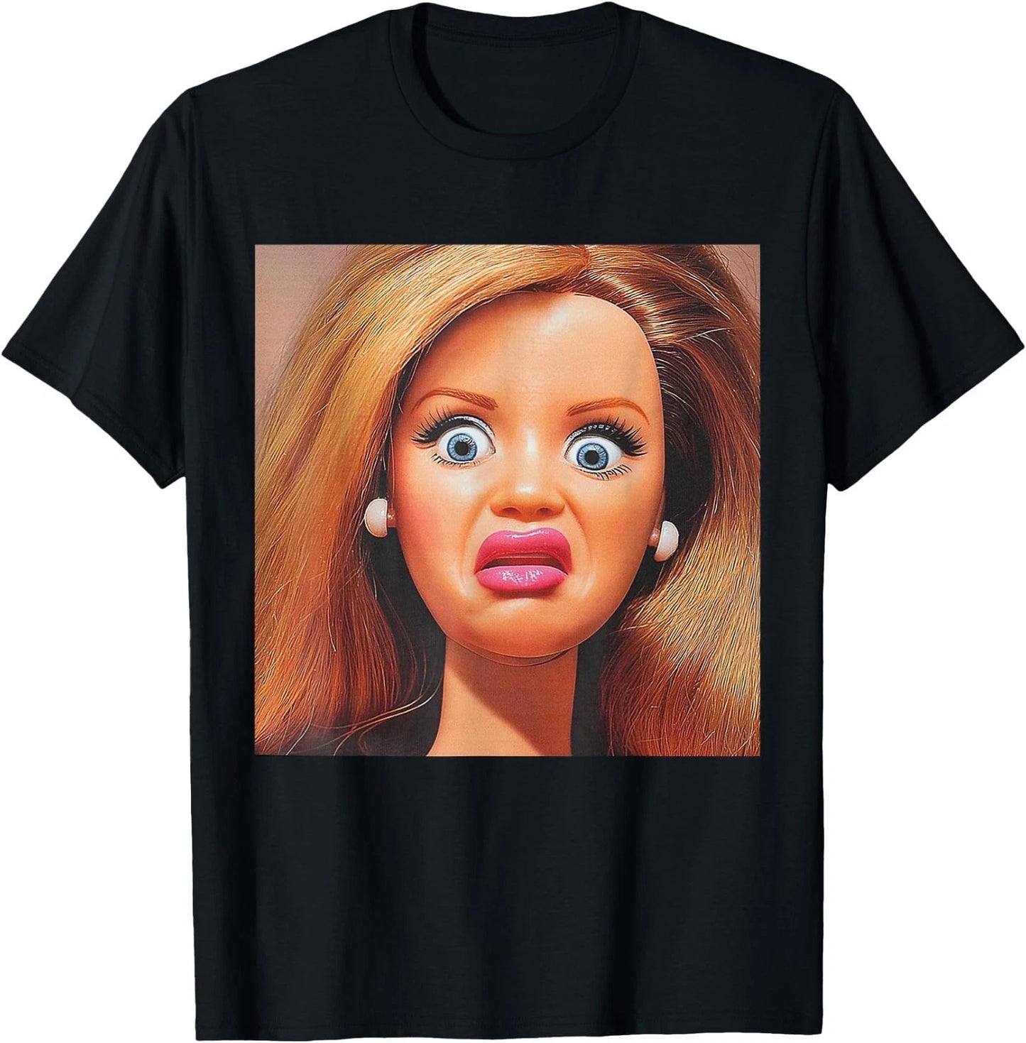 Funny Disgusting Doll face Meme Hilarious Sarcastic Gift Y2K T-Shirt