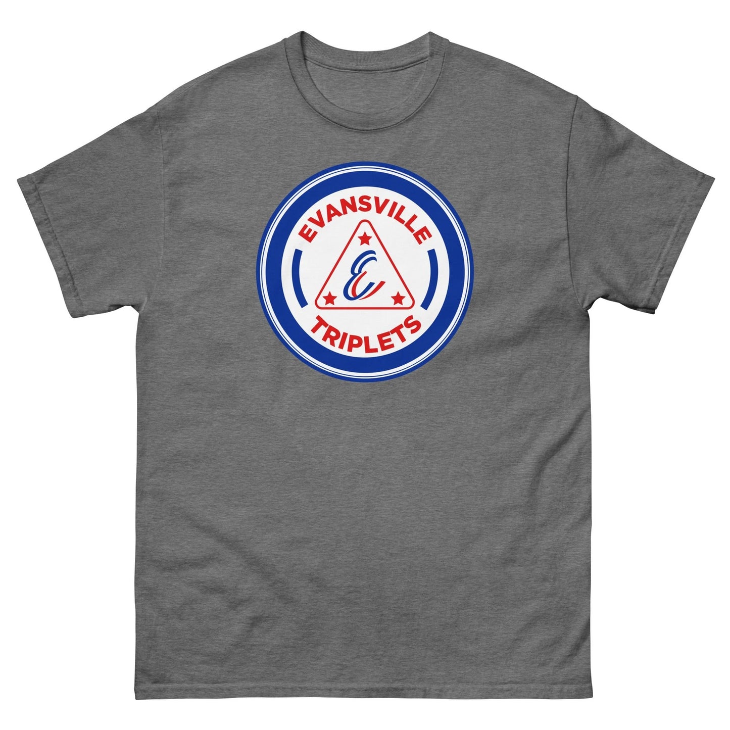 Evansville Triplets Vintage Baseball Team Retro Logo Graphic T Shirt Tee