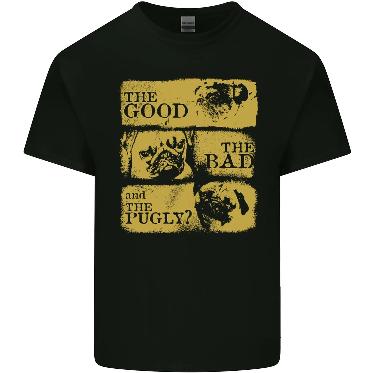 The Good the Bad the Pugly Funny Pug Mens Cotton T-Shirt Tee Top