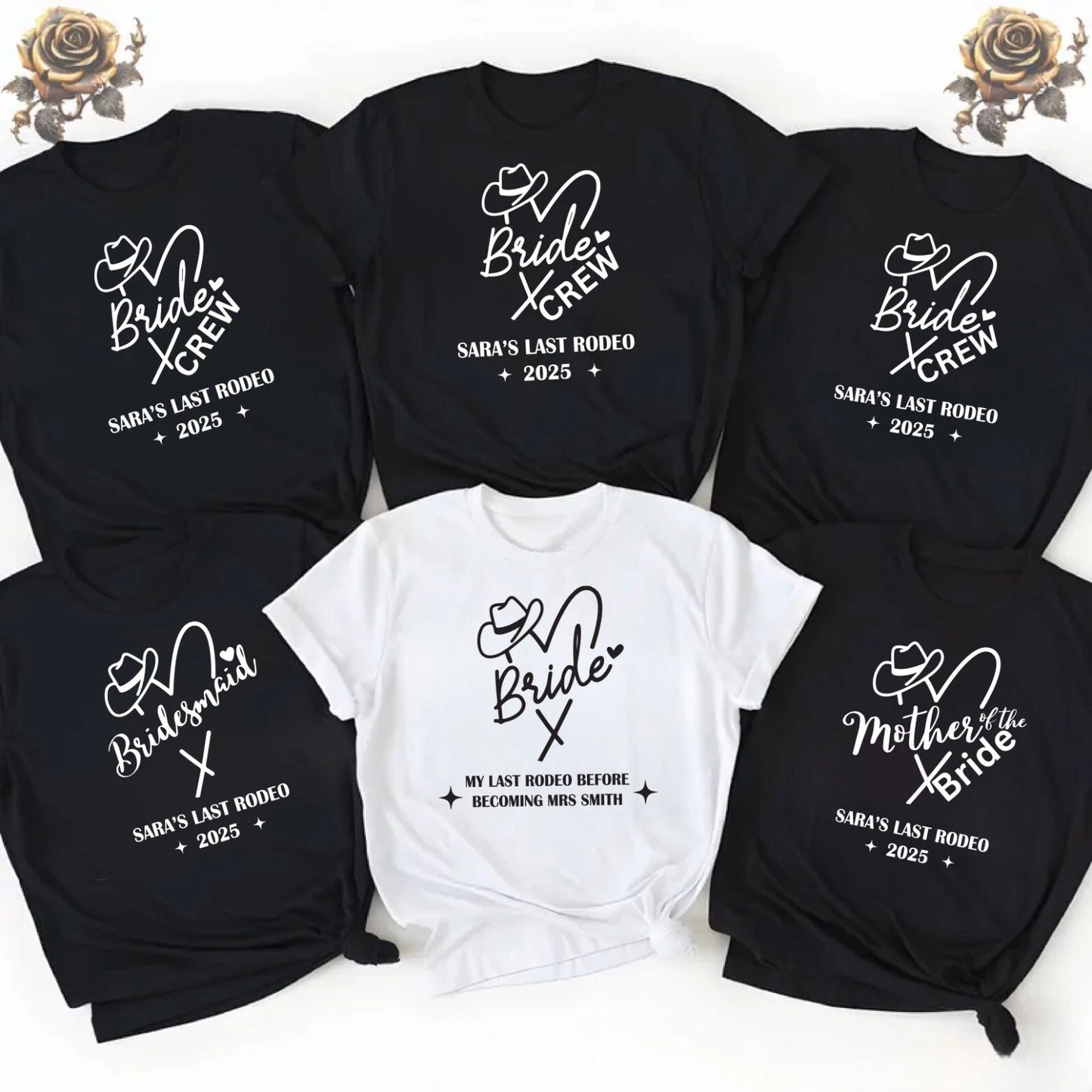 Personalised Hen Party T Shirts, Team Bride Group T Shirt ,Last Rodeo