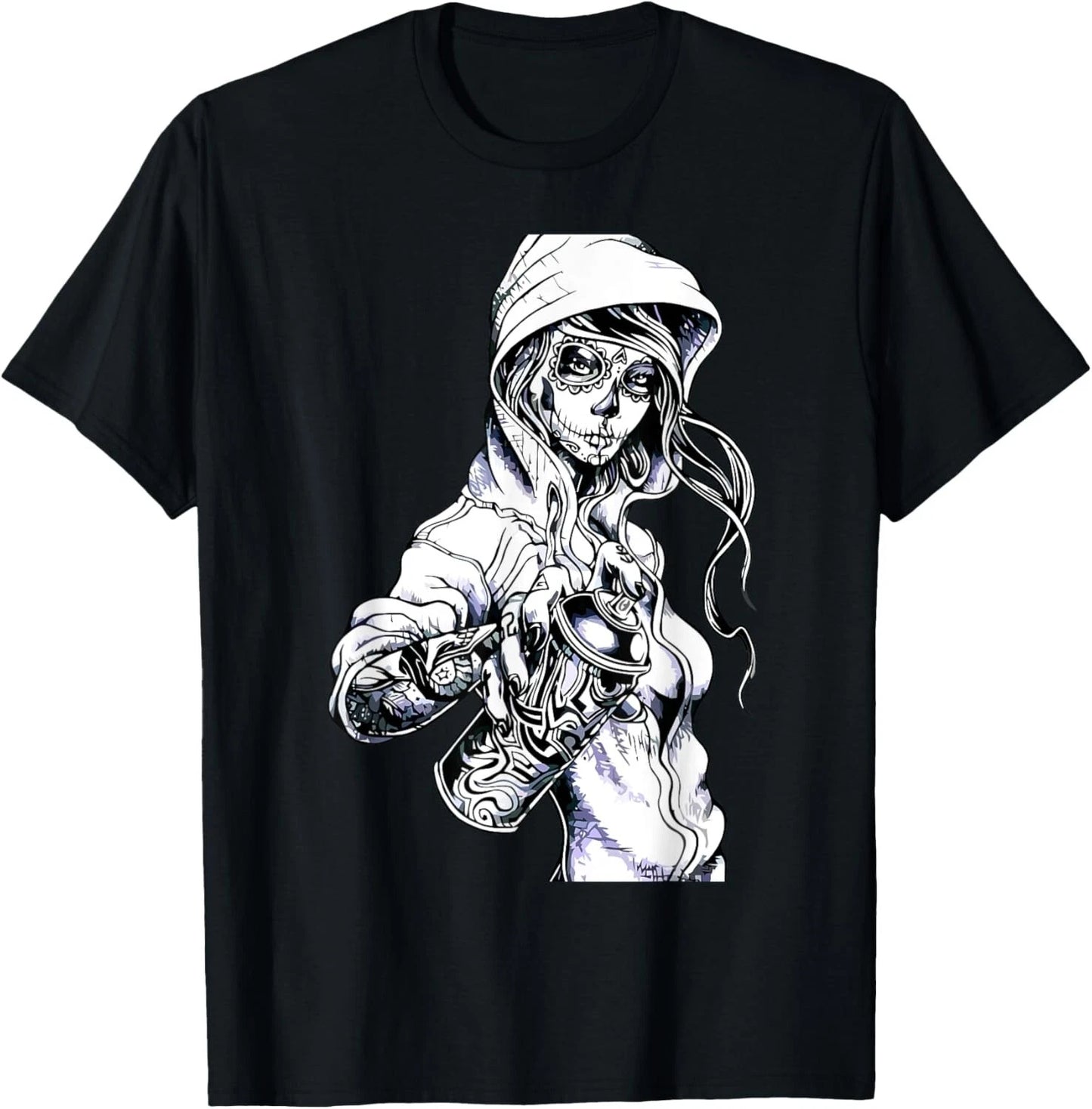 Graffiti Tag Skeleton Ghetto Girl Gift Tee Unisex T-Shirt