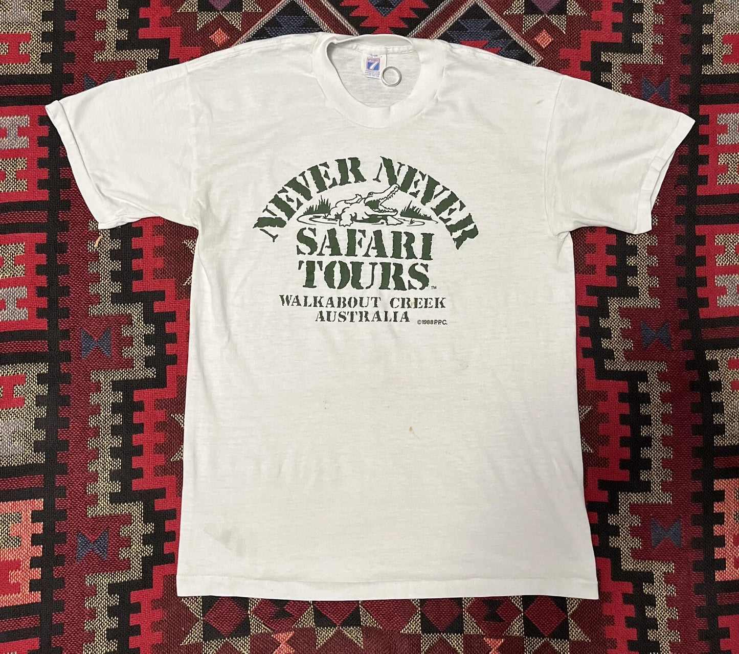 Vintage Crocodile Dundee Shirt Movie Promo Never Never Safari Tours M 1988 