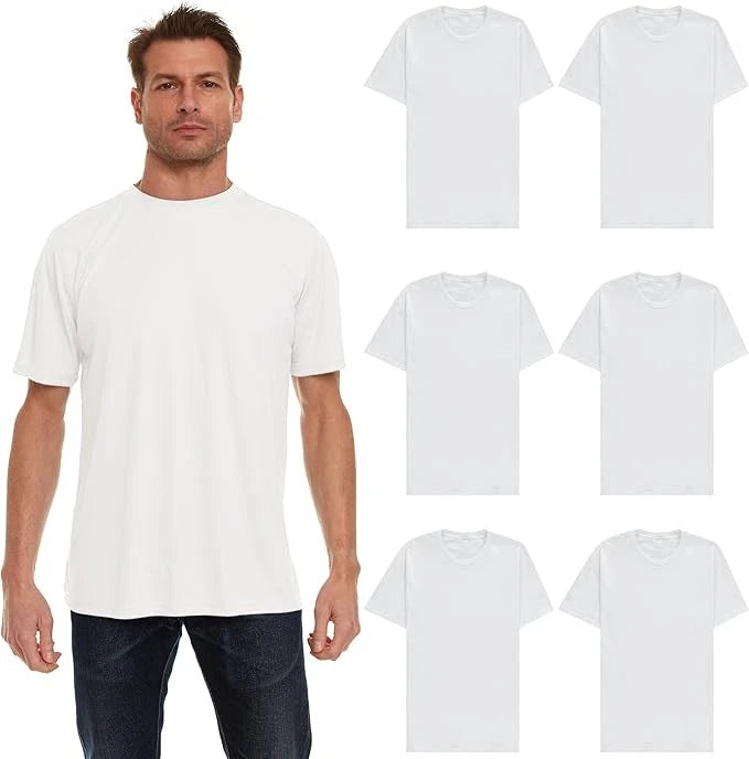 BILLIONHATS Men’s Cotton T-Shirt 6 Pack, Big Tall Short Sleeve Lightweight Tees