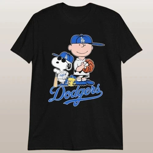 Snoopy And Woodstock Charlie Brown Los Angeles Dodger T-Shirts